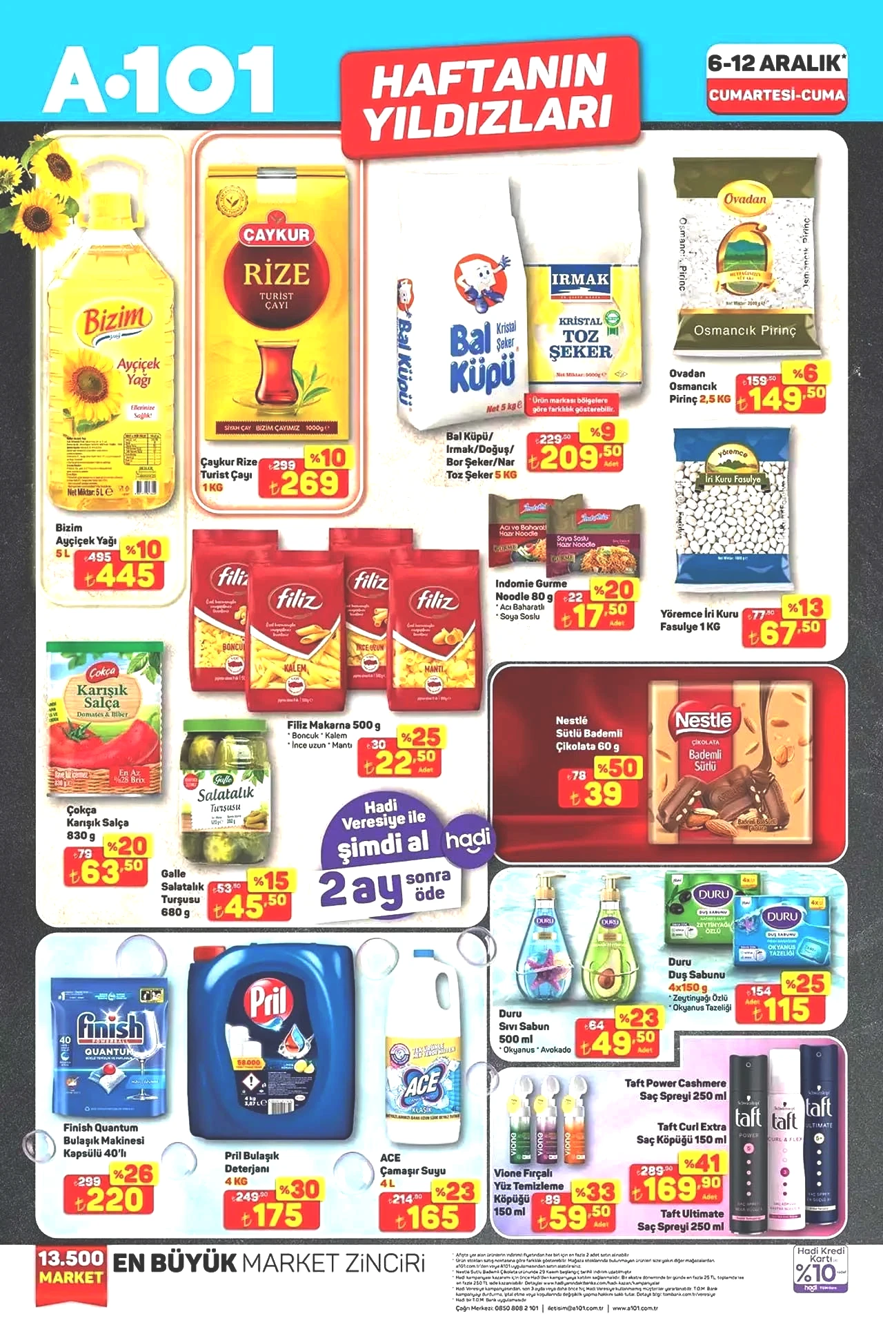 6-12 ARALIK A101 HAFTANIN YILDIZLARI AKTÜEL KATALOĞU